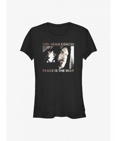 Star Wars Obi-Wan Kenobi Peace Is The Way Girls T-Shirt $7.93 T-Shirts