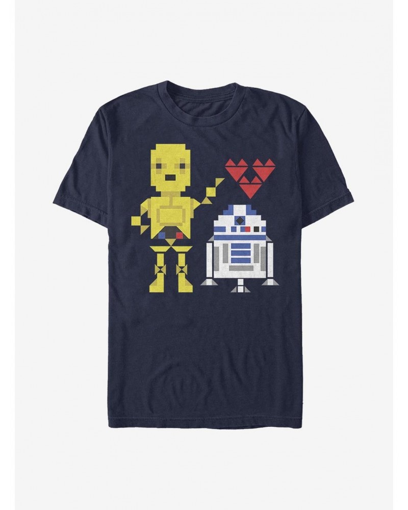 Star Wars R2-D2 C-3PO Pixel Love T-Shirt $5.12 T-Shirts