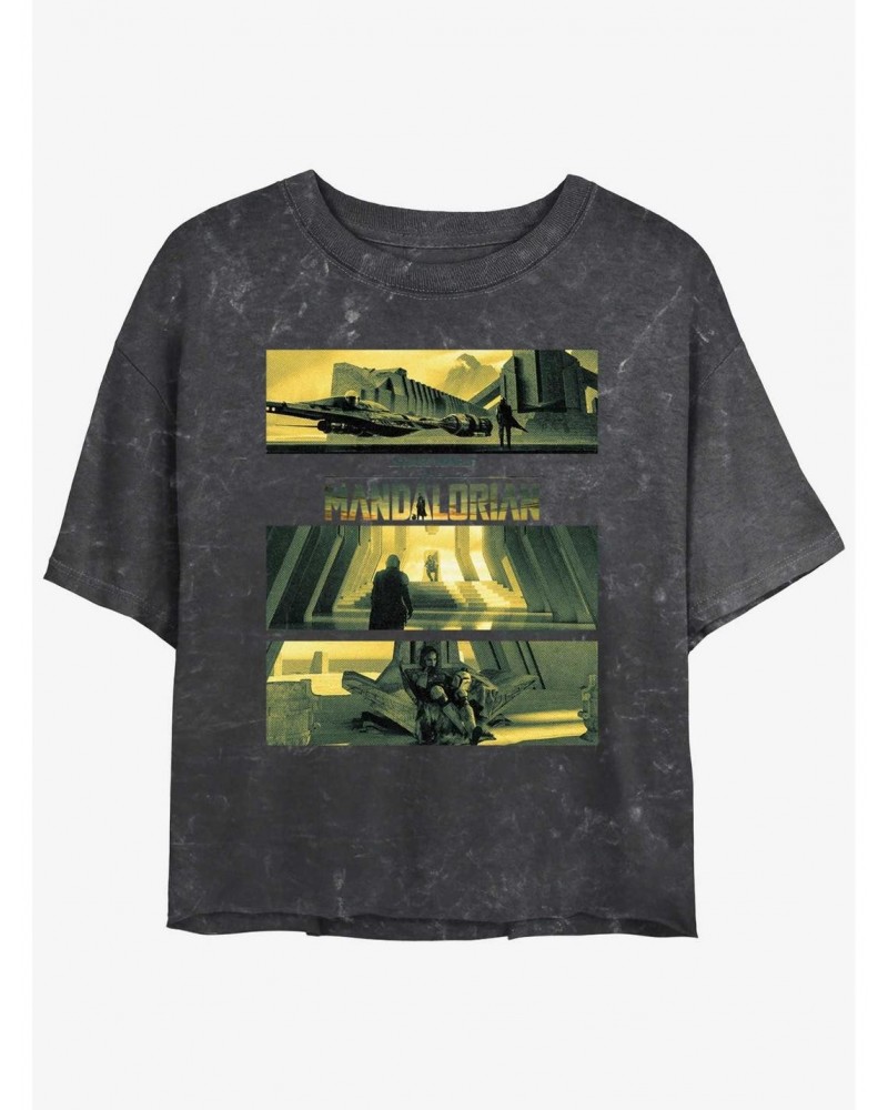 Star Wars The Mandalorian Bo-Katan's Castle On Kalevala Mineral Wash Girls Crop T-Shirt $6.95 T-Shirts