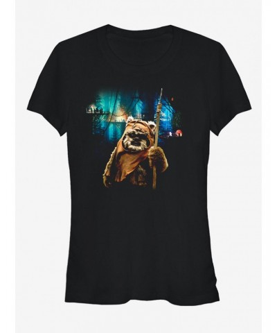 Star Wars Tree Village Wicket Ewok Girls T-Shirt $5.34 T-Shirts