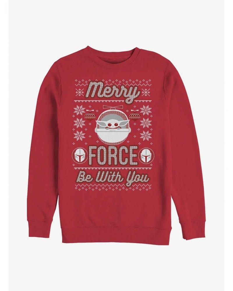 Star Wars The Mandalorian Merry Force The Child Crew Sweatshirt $12.69 Sweatshirts