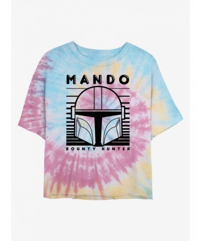 Star Wars The Mandalorian Bounty Hunter Tie Dye Crop Girls T-Shirt $5.24 T-Shirts