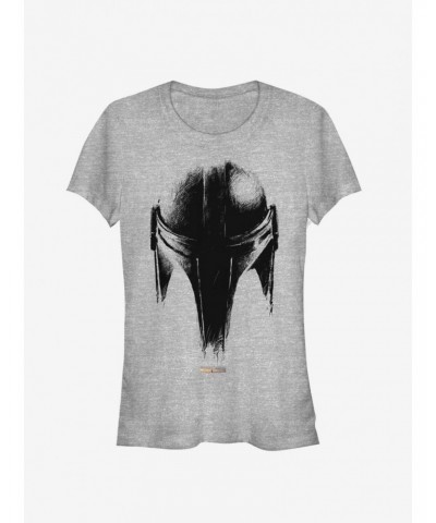 Star Wars The Mandalorian Sketch Helm Girls T-Shirt $7.44 T-Shirts