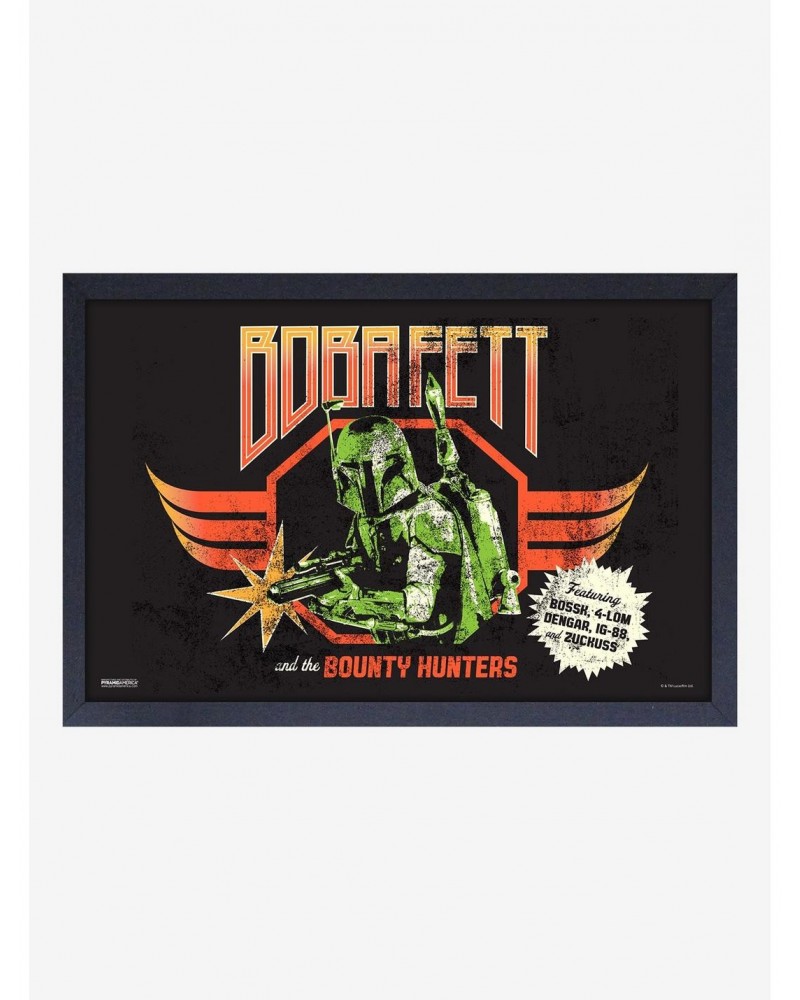 Star Wars Rock Poster Boba Fett Framed Wood Wall Art $10.71 Merchandises