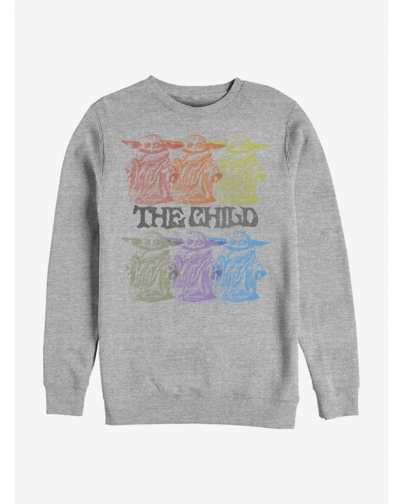 Star Wars The Mandalorian Vintage The Child Crew Sweatshirt $13.28 Sweatshirts