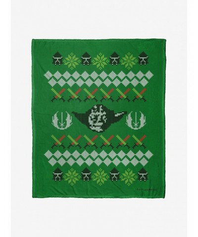 Star Wars Yoda Xmas Sweater Throw Blanket $19.77 Blankets