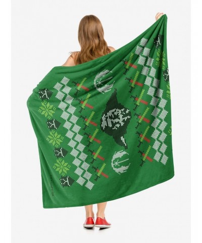 Star Wars Yoda Xmas Sweater Throw Blanket $19.77 Blankets