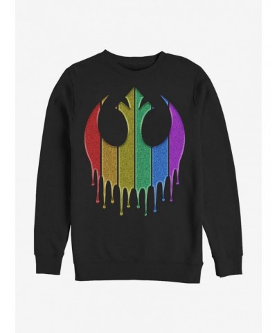 Star Wars Rainbow Rebel Drip Crew Sweatshirt $14.46 Sweatshirts