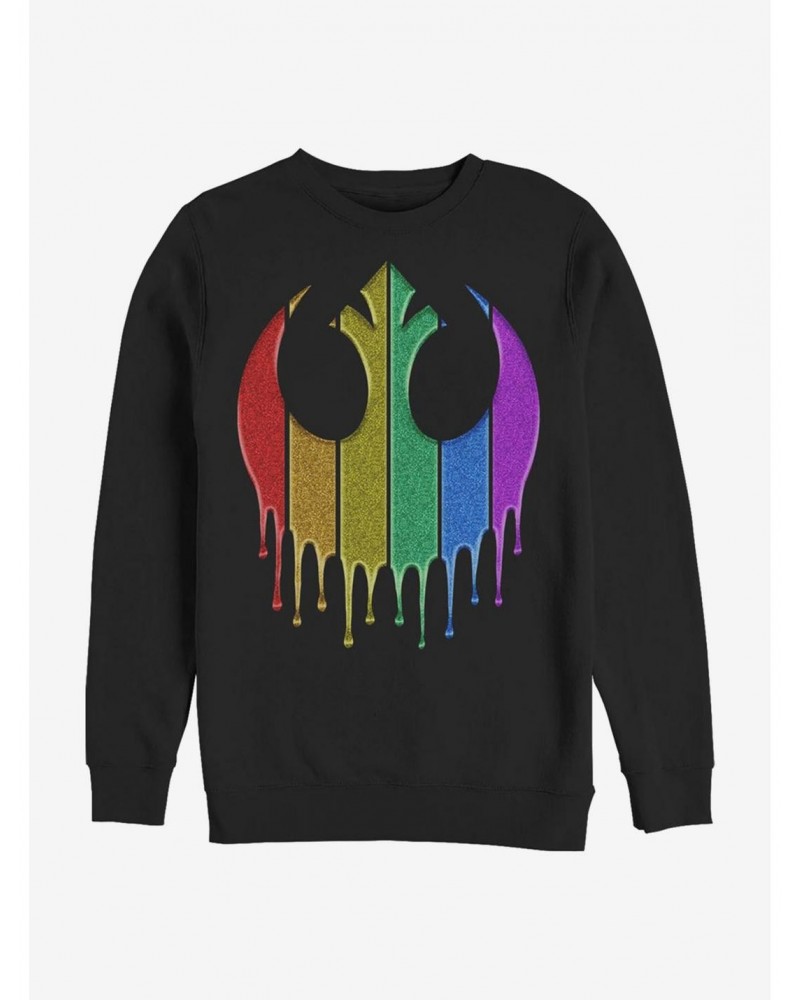 Star Wars Rainbow Rebel Drip Crew Sweatshirt $14.46 Sweatshirts