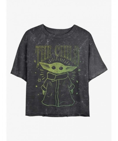 Star Wars The Mandalorian The Child Mineral Wash Crop Girls T-Shirt $8.57 T-Shirts