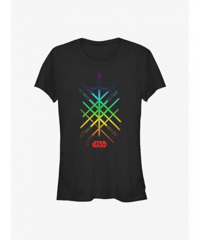 Star Wars Rainbow Lightsabers Pride T-Shirt $5.02 T-Shirts