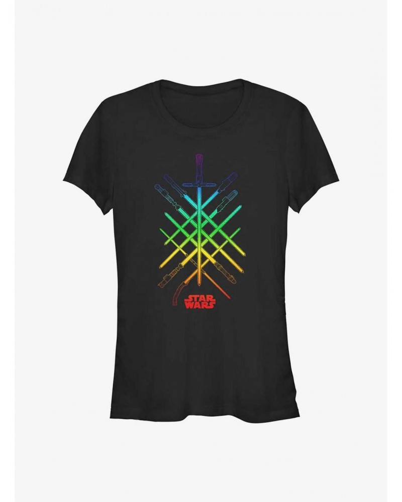 Star Wars Rainbow Lightsabers Pride T-Shirt $5.02 T-Shirts