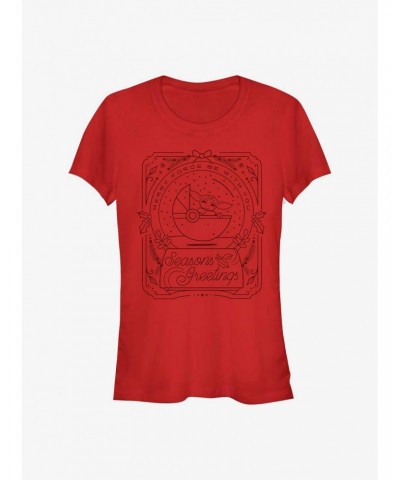 Star Wars The Mandalorian Seasons Greetings Outline Girls T-Shirt $7.12 T-Shirts