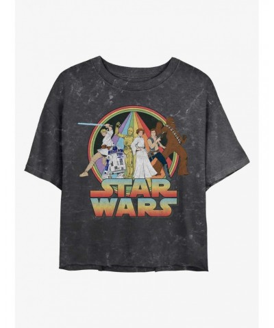 Star Wars Psychedelic Star Wars Mineral Wash Crop Girls T-Shirt $6.29 T-Shirts