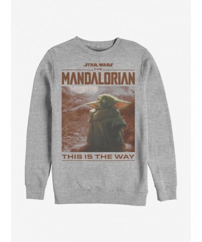 Star Wars The Mandalorian The Child Render Art Crew Sweatshirt $9.45 Sweatshirts