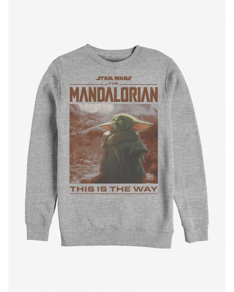 Star Wars The Mandalorian The Child Render Art Crew Sweatshirt $9.45 Sweatshirts