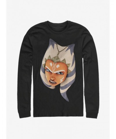 Star Wars The Clone Wars Ahsoka Face Long-Sleeve T-Shirt $10.26 T-Shirts