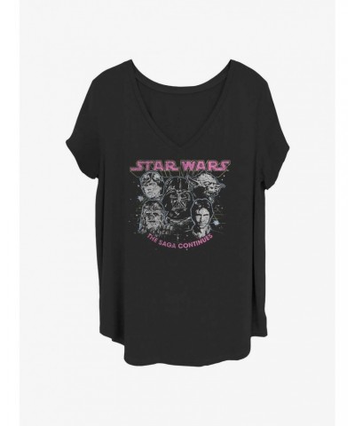 Star Wars The Faces of the Galaxy Girls T-Shirt Plus Size $9.25 T-Shirts