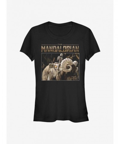 Star Wars The Mandalorian Bantha Ride Girls T-Shirt $4.85 T-Shirts