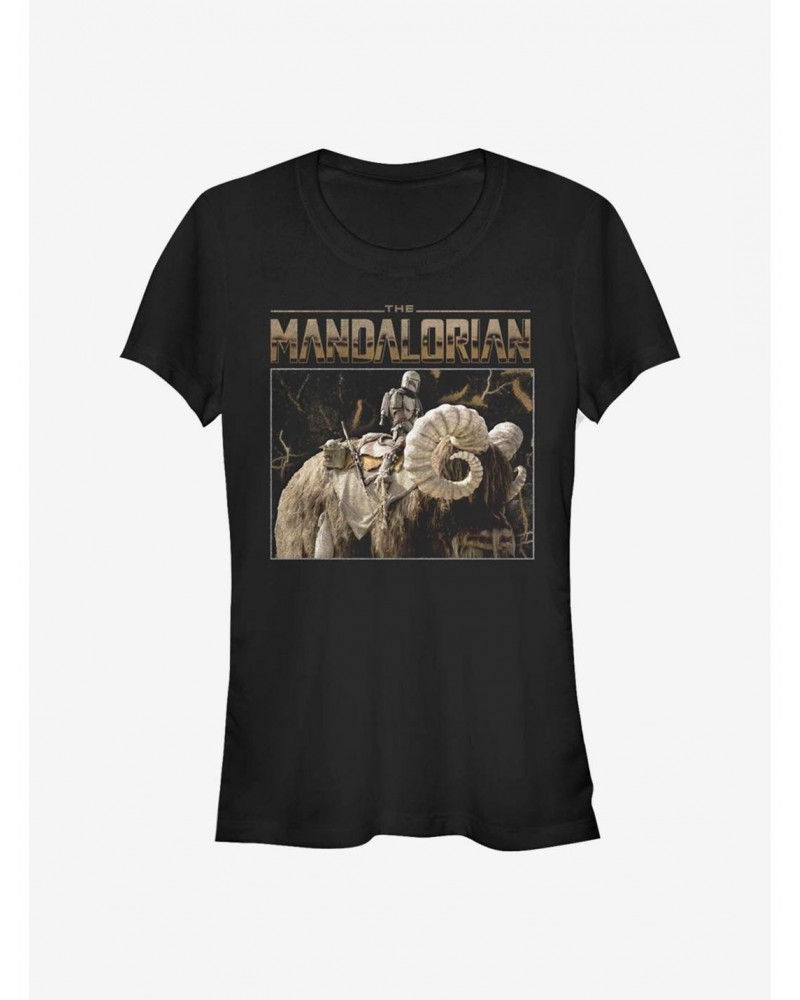 Star Wars The Mandalorian Bantha Ride Girls T-Shirt $4.85 T-Shirts