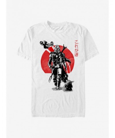 Star Wars The Mandalorian Mandolorian Mando And The Child Rising Sun T-Shirt $6.06 T-Shirts