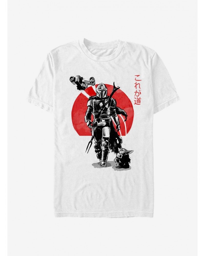 Star Wars The Mandalorian Mandolorian Mando And The Child Rising Sun T-Shirt $6.06 T-Shirts