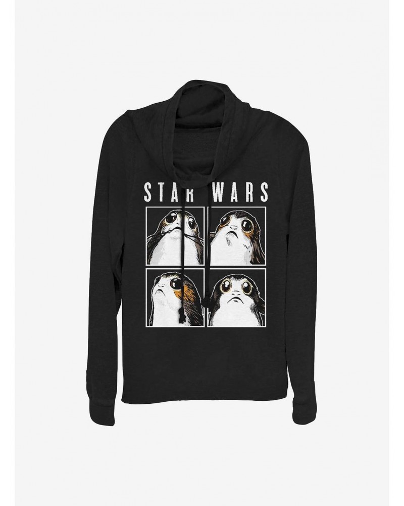 Star Wars: Episode VIII The Last Jedi Porg Boxes Cowlneck Long-Sleeve Girls Top $11.85 Tops