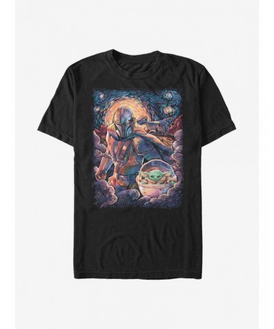 Star Wars The Mandalorian Starry Night Extra Soft T-Shirt $7.89 T-Shirts