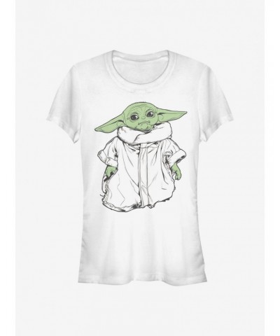 Star Wars The Mandalorian The Child Drawing Girls T-Shirt $7.28 T-Shirts