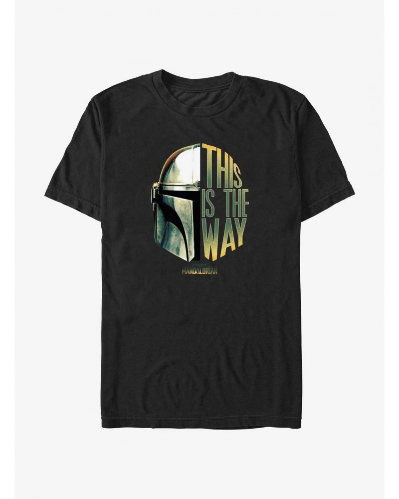 Star Wars The Mandalorian This Is The Way Helmet Split T-Shirt $6.99 T-Shirts