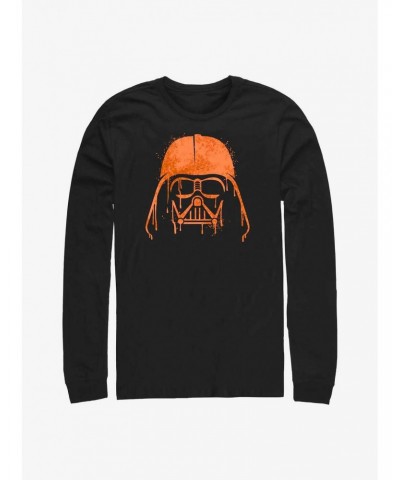 Star Wars Orange Darth Vader Drip Long-Sleeve T-Shirt $12.63 T-Shirts