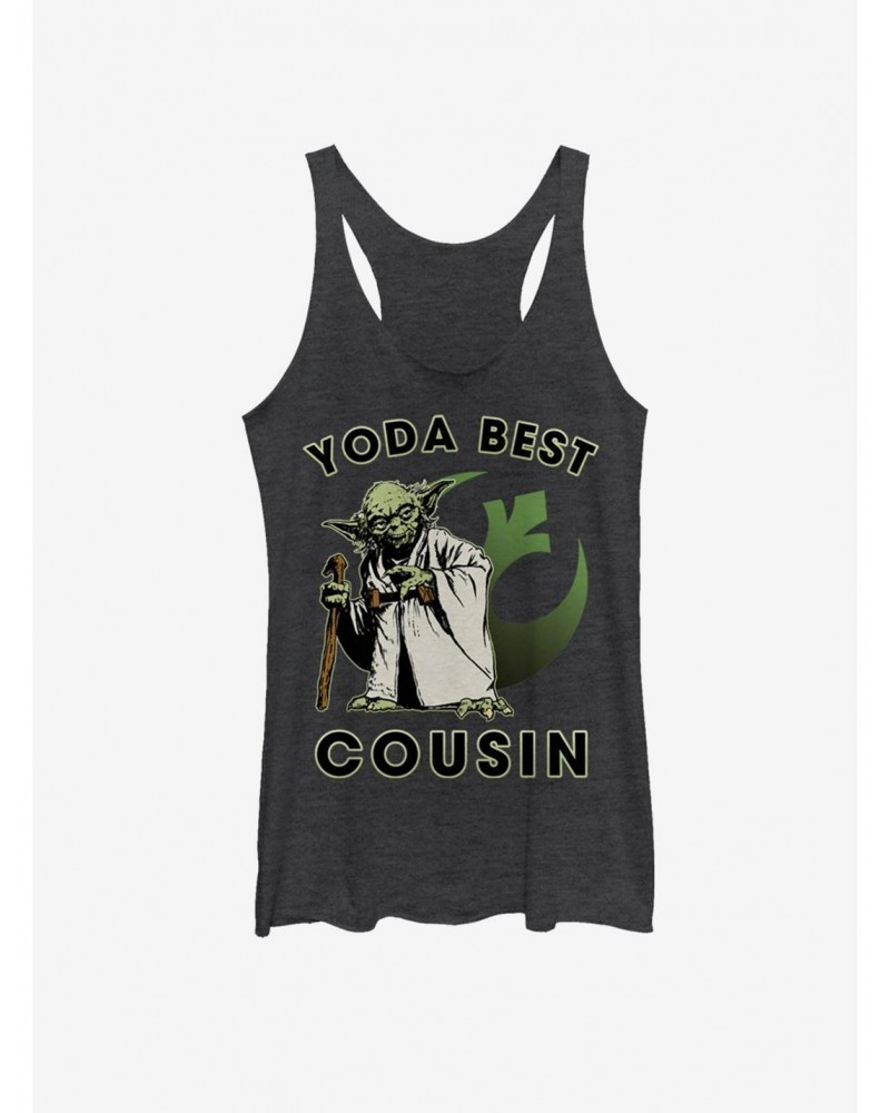 Star Wars Yoda Best Cousin Girls Tank $8.70 Tanks