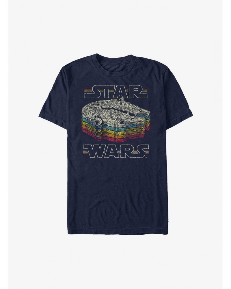 Star Wars Retro Millennium Falcon T-Shirt $5.44 T-Shirts