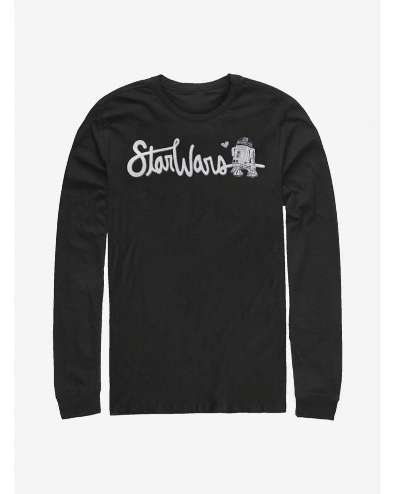 Star Wars Cursive R2 Long-Sleeve T-Shirt $8.69 T-Shirts